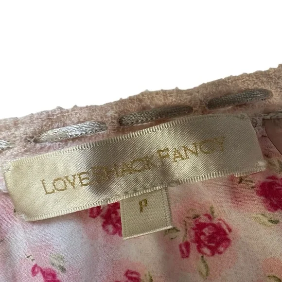Love Shack Fancy Womens niall Floral Mini Dress Sz P/00 Pink Divine Short Sleeve